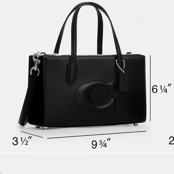 NWOT Coach Nina C Tote Bag In Black w/Silver Hardware - Picture 9 of 11